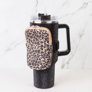 Leopard Print Tumbler with Handle